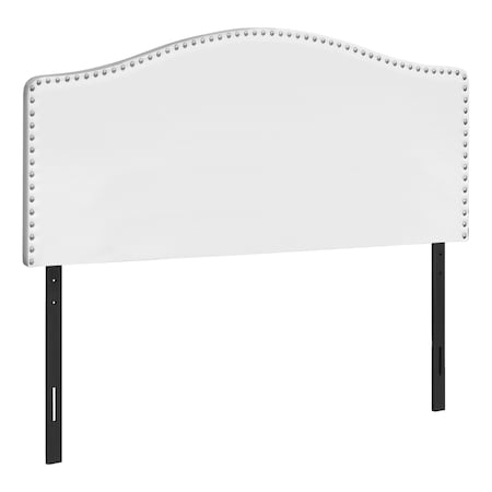 Monarch Specialties Bed, Headboard Only, Queen Size, Bedroom, Upholstered, Pu Leather Look, White, Transitional I 6012Q